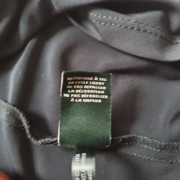 Lauren Ralph Lauren Women's Jonni Faux Leather Trim Gathered Sheath Dress Size 4 - Picture 12 of 15